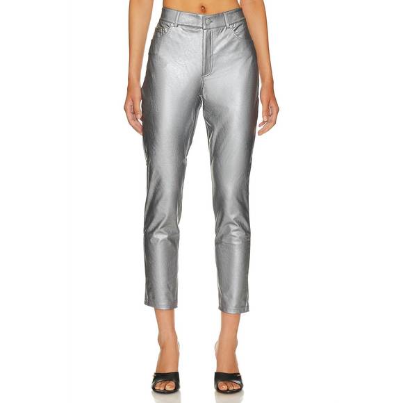 NEW COMMANDO faux leather high waisted pants in platinum
